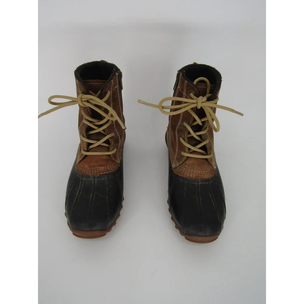 Wolverine Duck Boots Sz8 Brown Water Resistant Leather Side Zip Utility Gorpcore